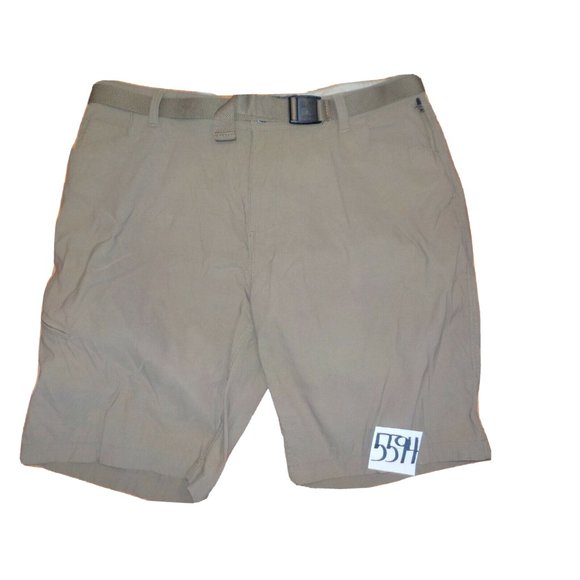 Wind River Outfitters Belted Hiking Trail 7 Pkt Shorts Taupe Mens - Picture 1 of 5